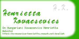 henrietta kovacsevics business card